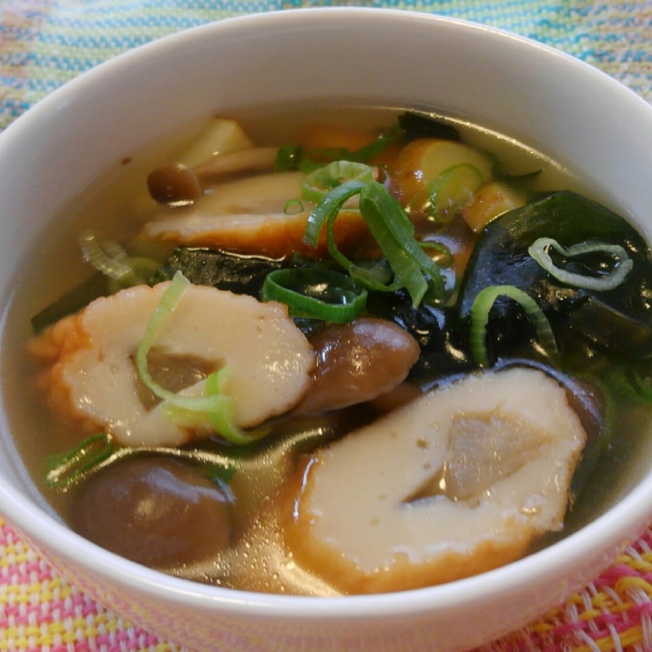 簡単!ごぼう天とわかめのスープ(^o^)